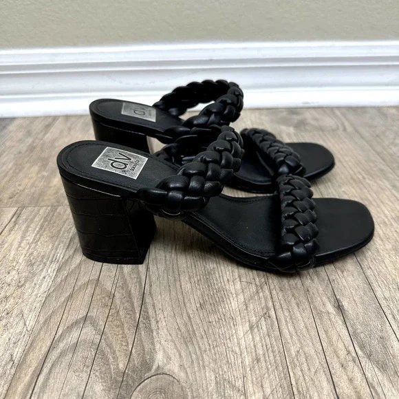 DV by Dolce Vita Black Braided Heels - Picture 3 of 7